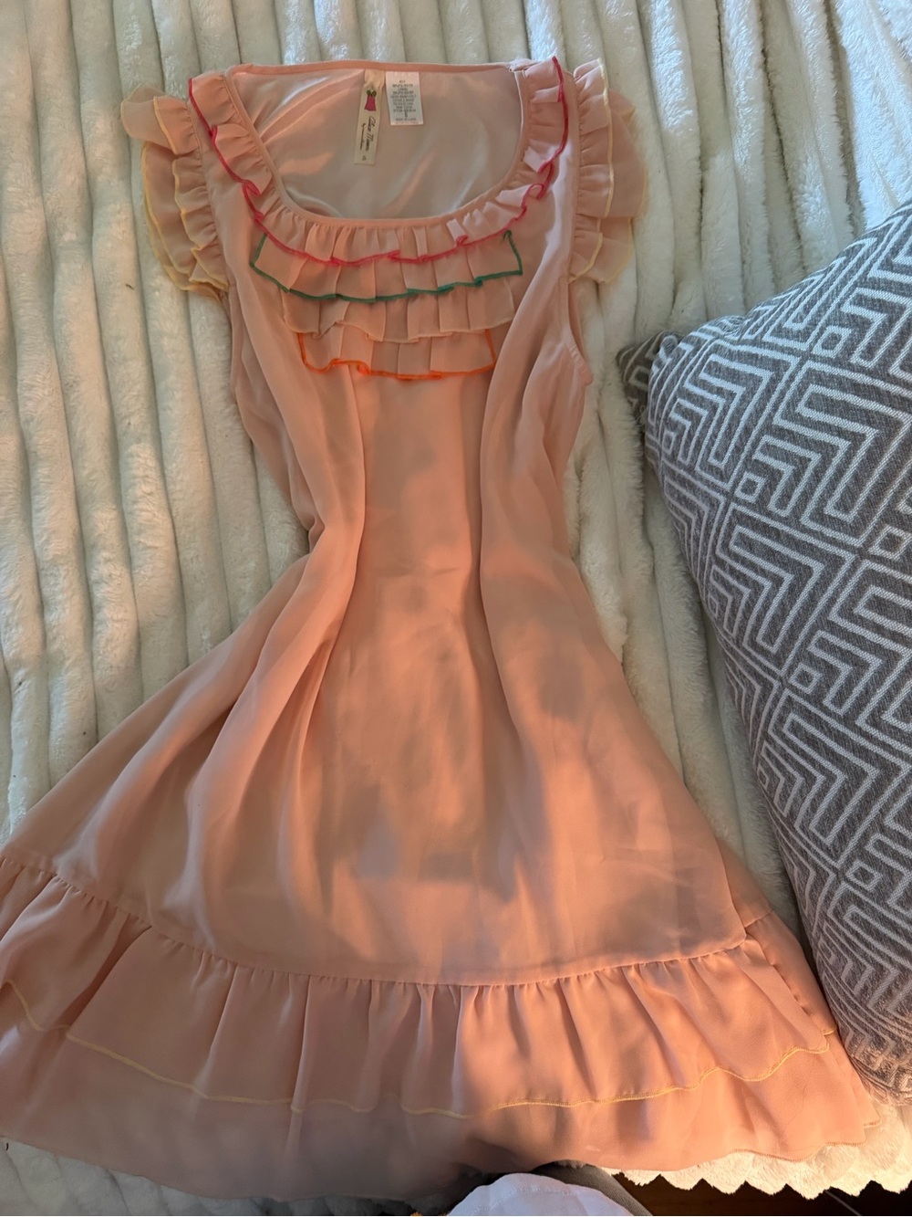 Alice Moon Ruffle Dress with Cap Sleeves